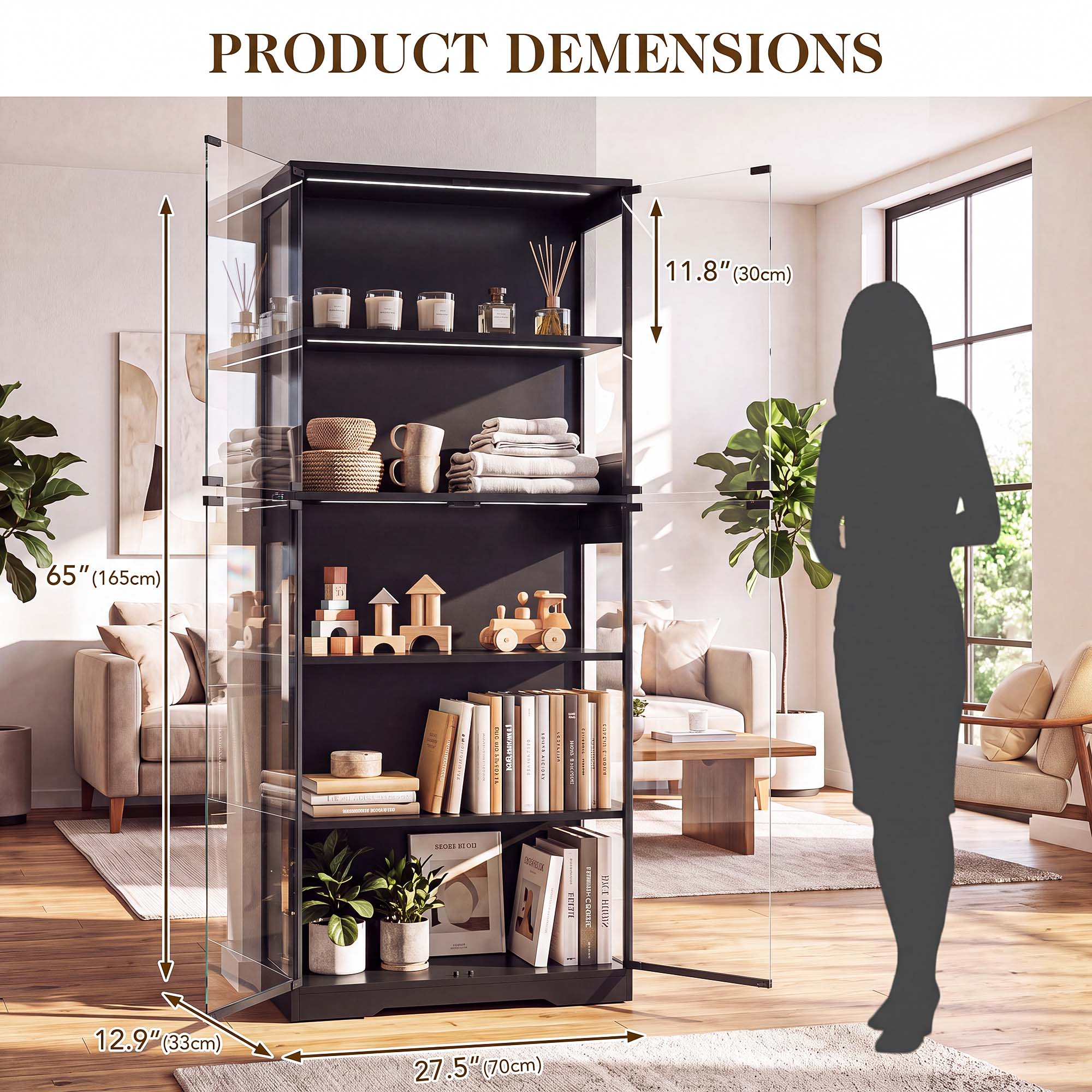TCGBKAF 5‑Tier Display Cabinet - Home Office Inspiration review and price