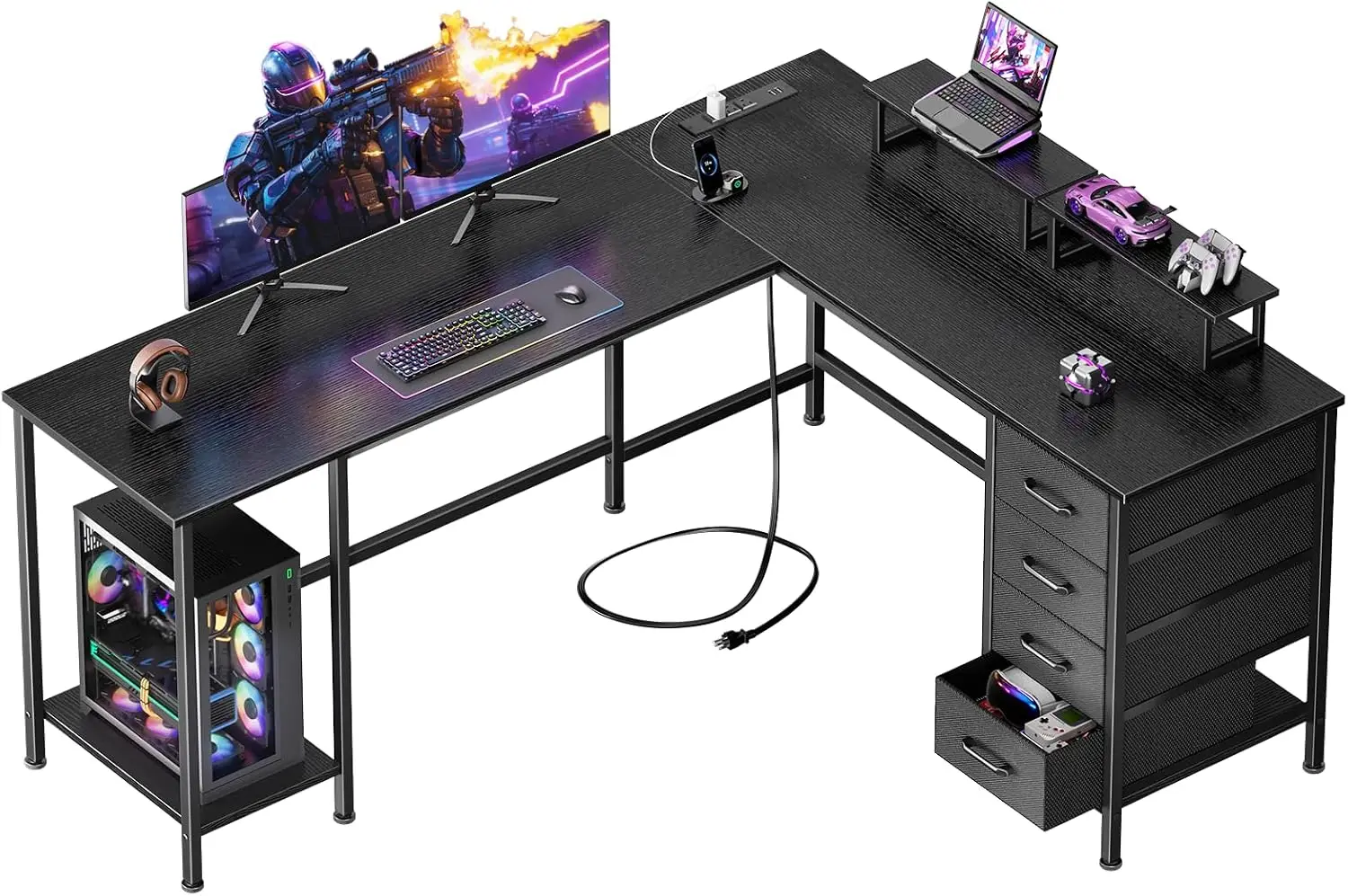 59 inch L Shaped Computer Desk - Home Office L Shaped Desk review and price