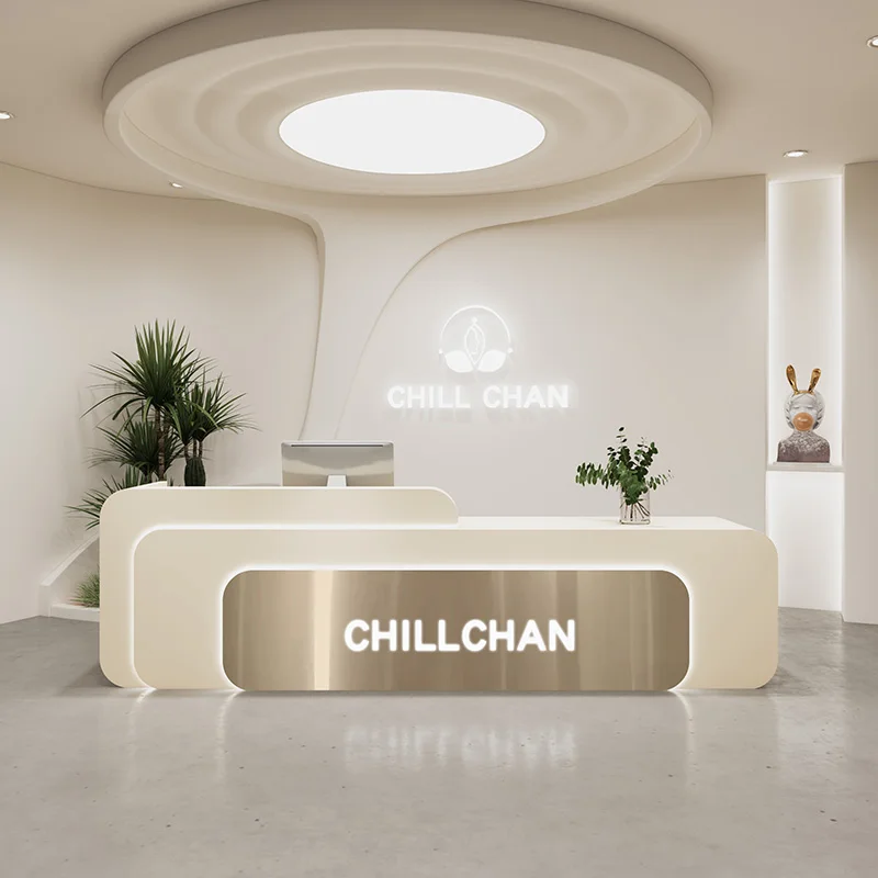l shaped white reception desks - Home Office Tienda review and price