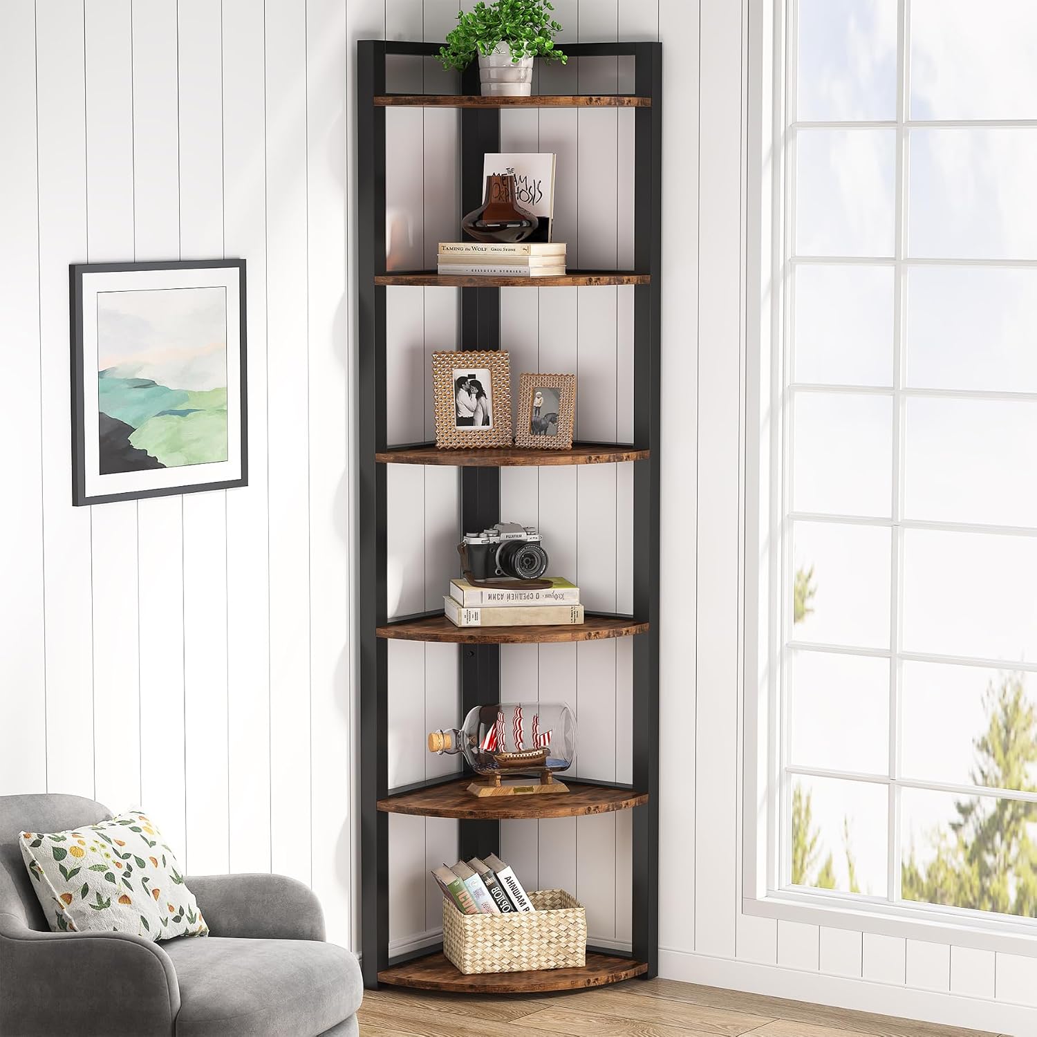 Tribesigns 6 Tier Corner Shelf - Home Office Bookshelves review and price