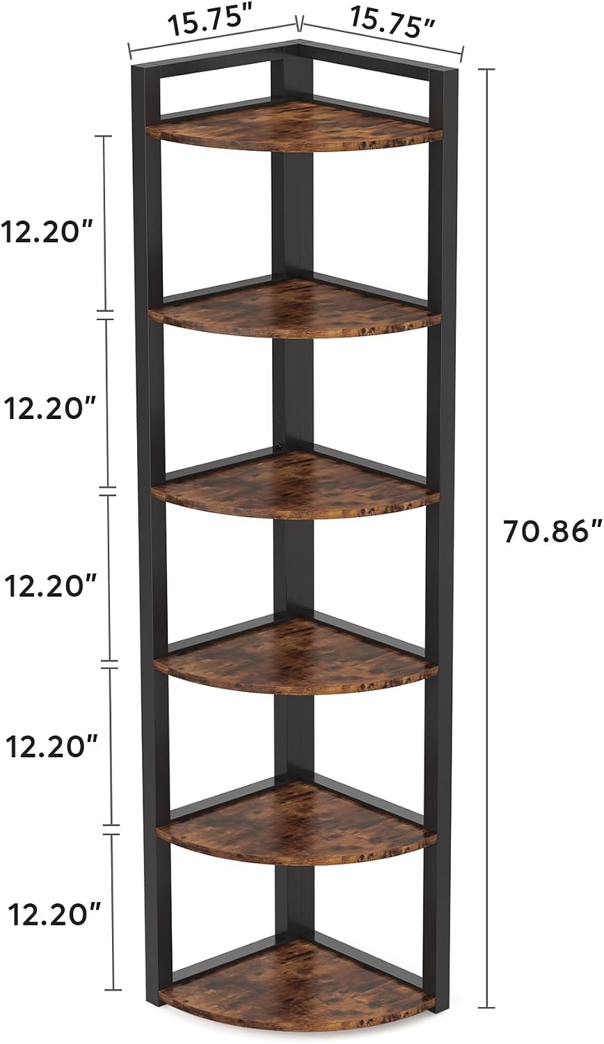 Tribesigns 6 Tier Corner Shelf - Home Office Bookshelves review and price