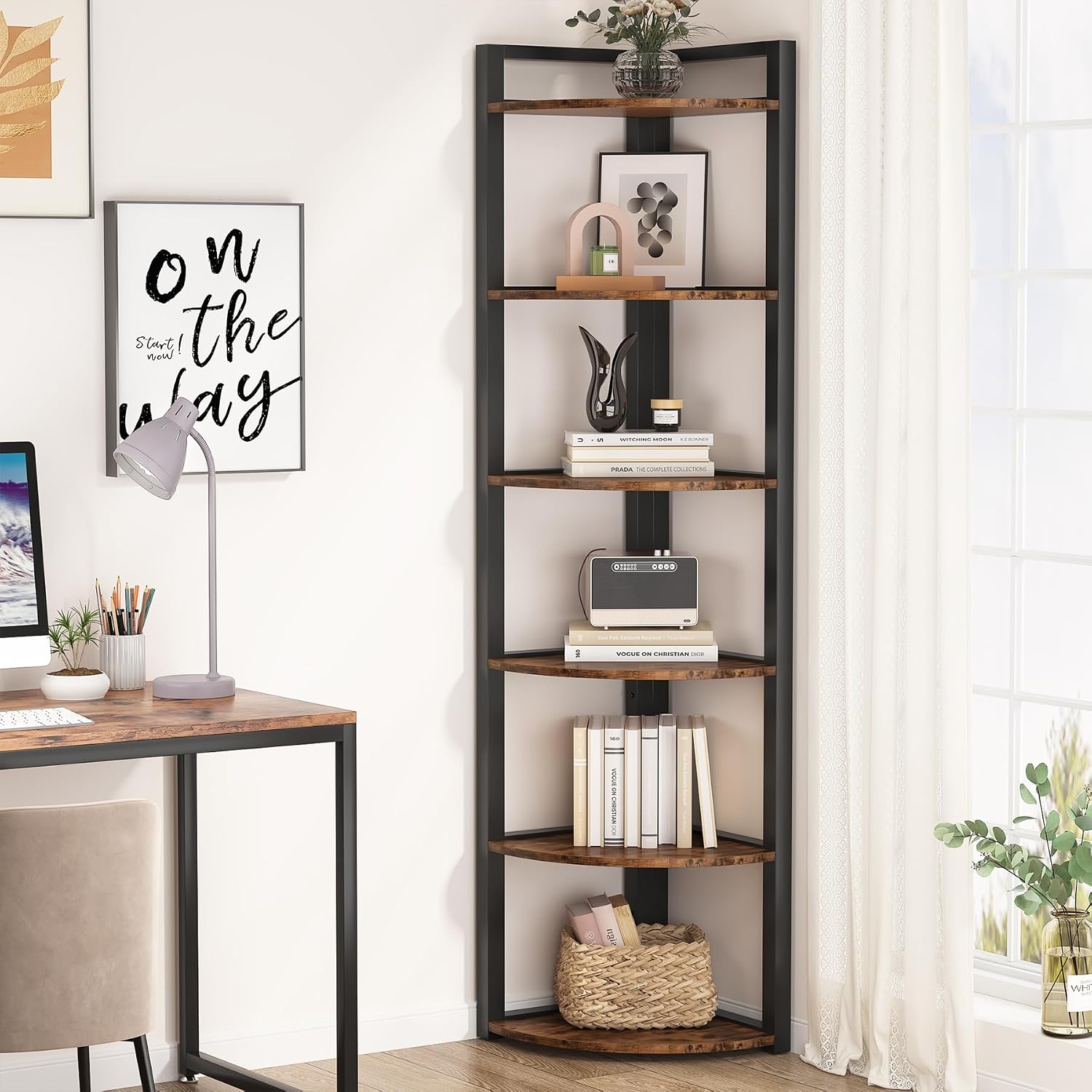 Tribesigns 6 Tier Corner Shelf - Home Office Bookshelves review and price