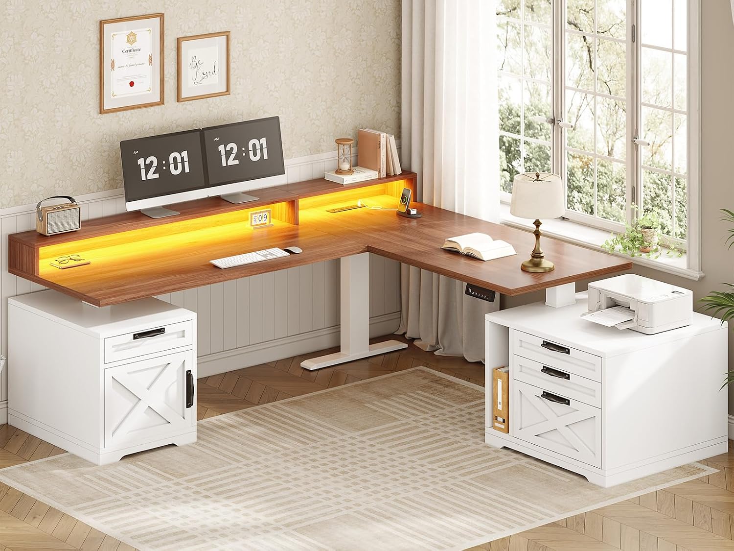 L Shaped Standing Desk Height  - Home Office L Shaped Desk review and price