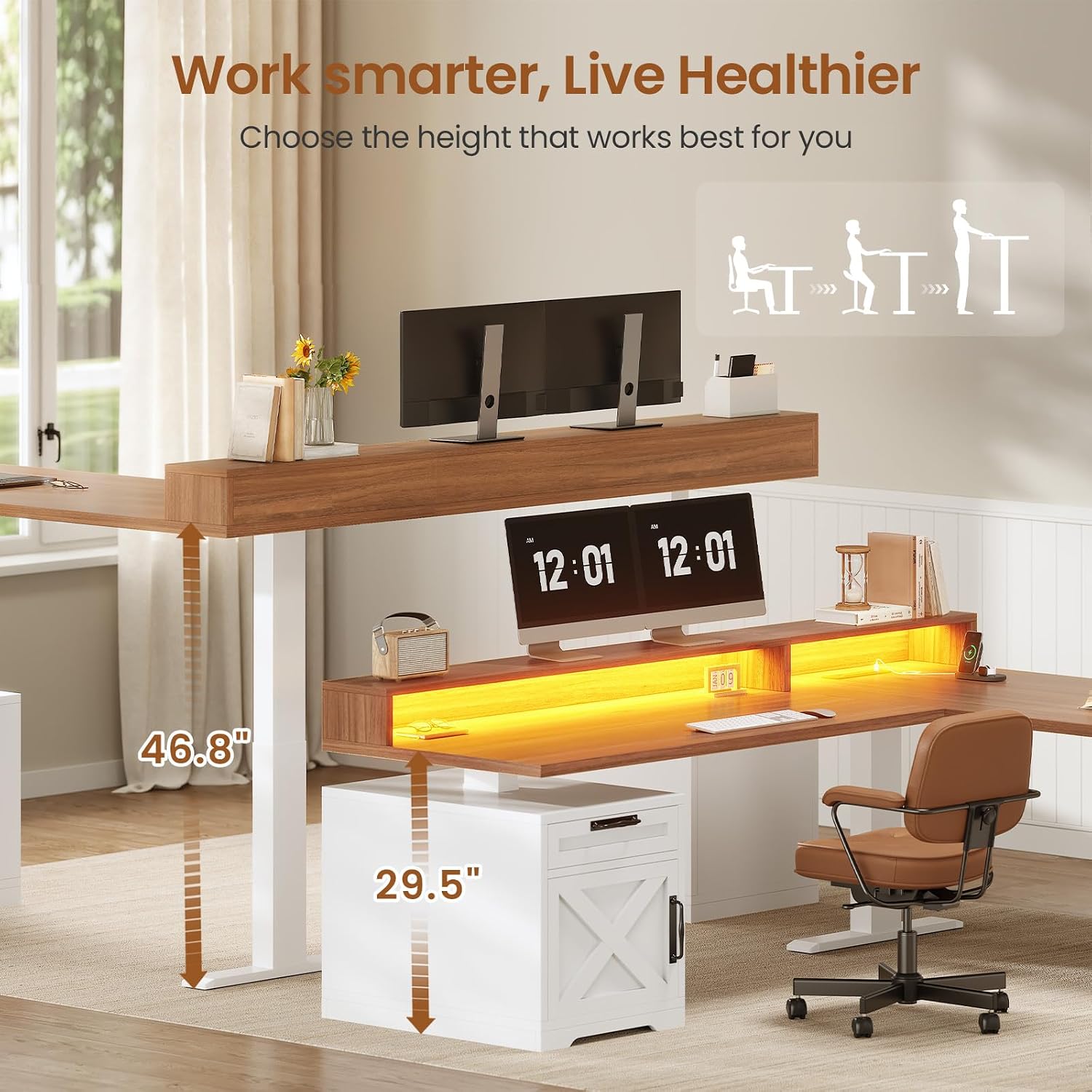 L Shaped Standing Desk Height  - Home Office L Shaped Desk review and price