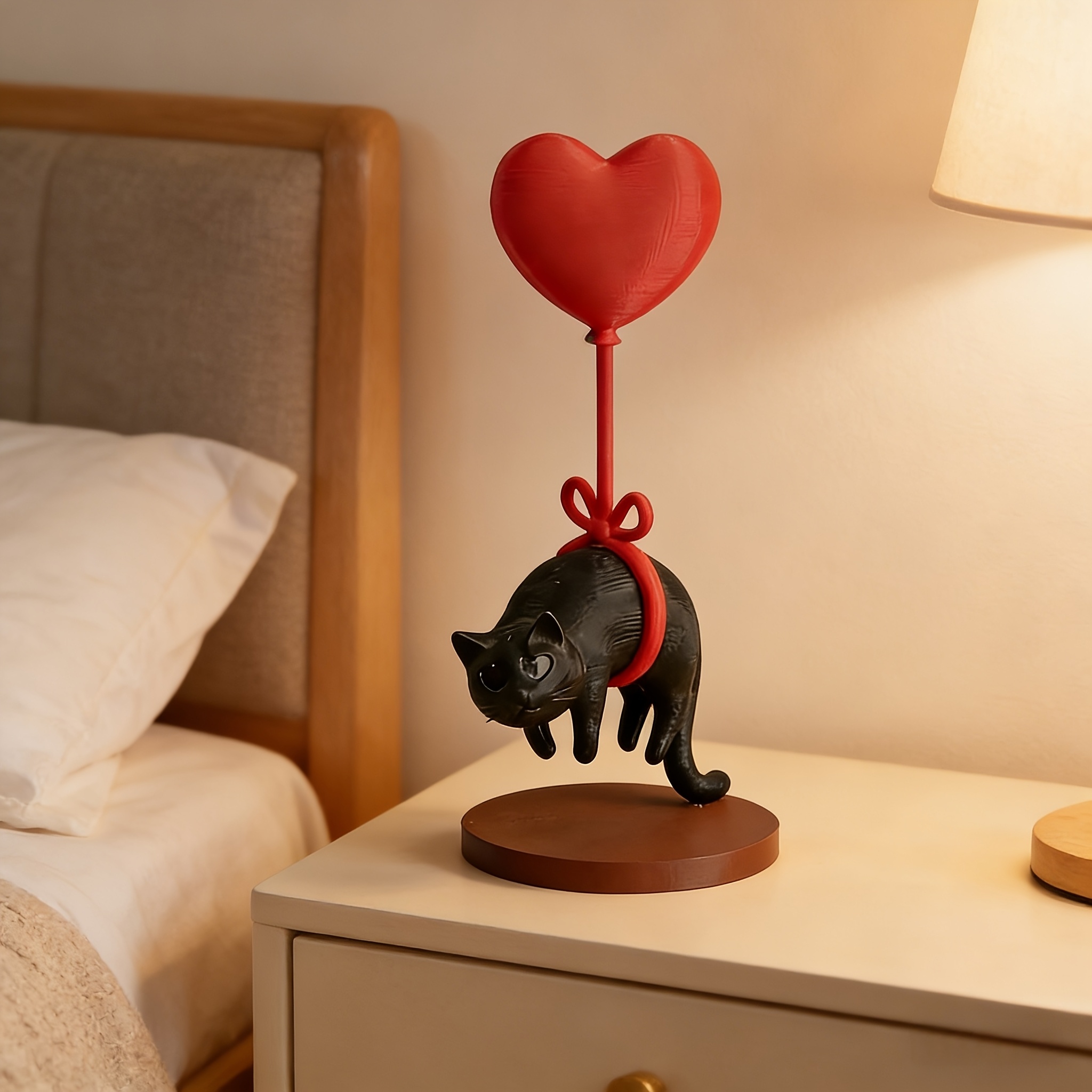 Floating Cat w/ Heart Balloon  - Home Office Bookshelves review and price