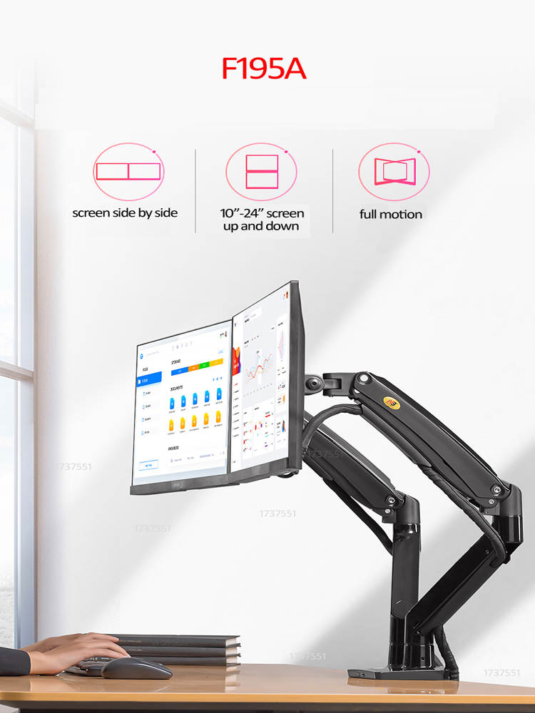 NB F195A Aluminum Gas Spring A - Monitor Arm Dual review and price
