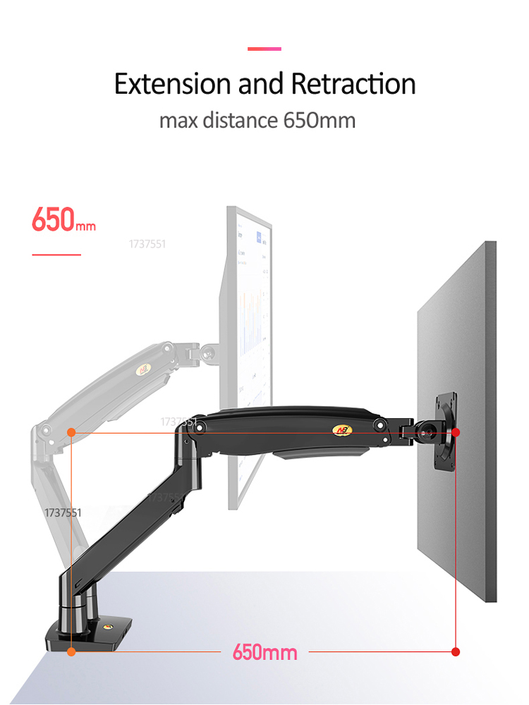 NB F195A Aluminum Gas Spring A - Monitor Arm Dual review and price