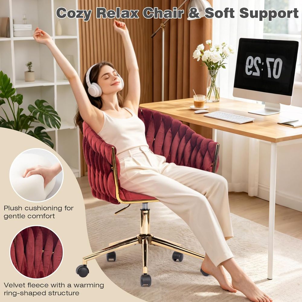Velvet Office Chair, Vanity Ch - Home Office Or review and price