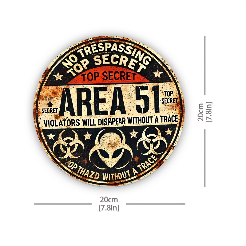 Vintage Area 51 Metal Wall Sig - Home Office Or review and price