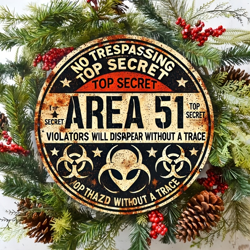Vintage Area 51 Metal Wall Sig - Home Office Or review and price