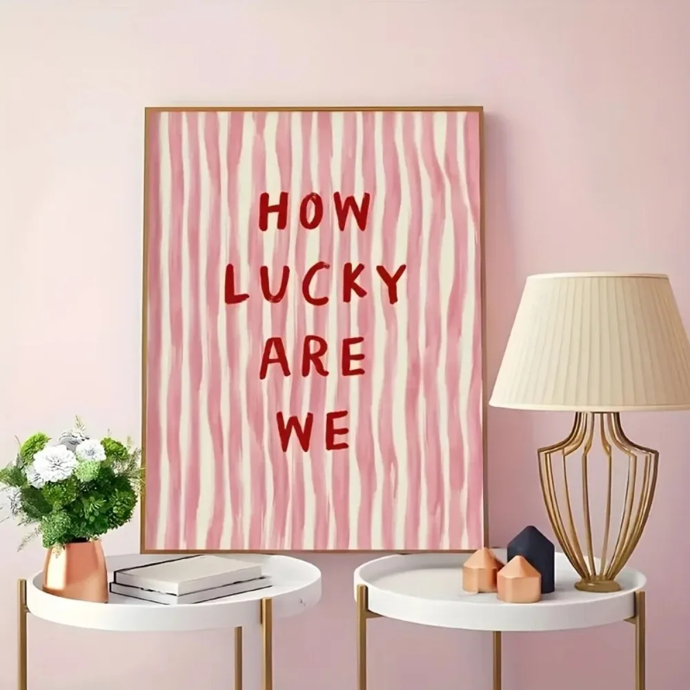 How Lucky Are We Pink Red Stri - Home Office Inspiration review and price