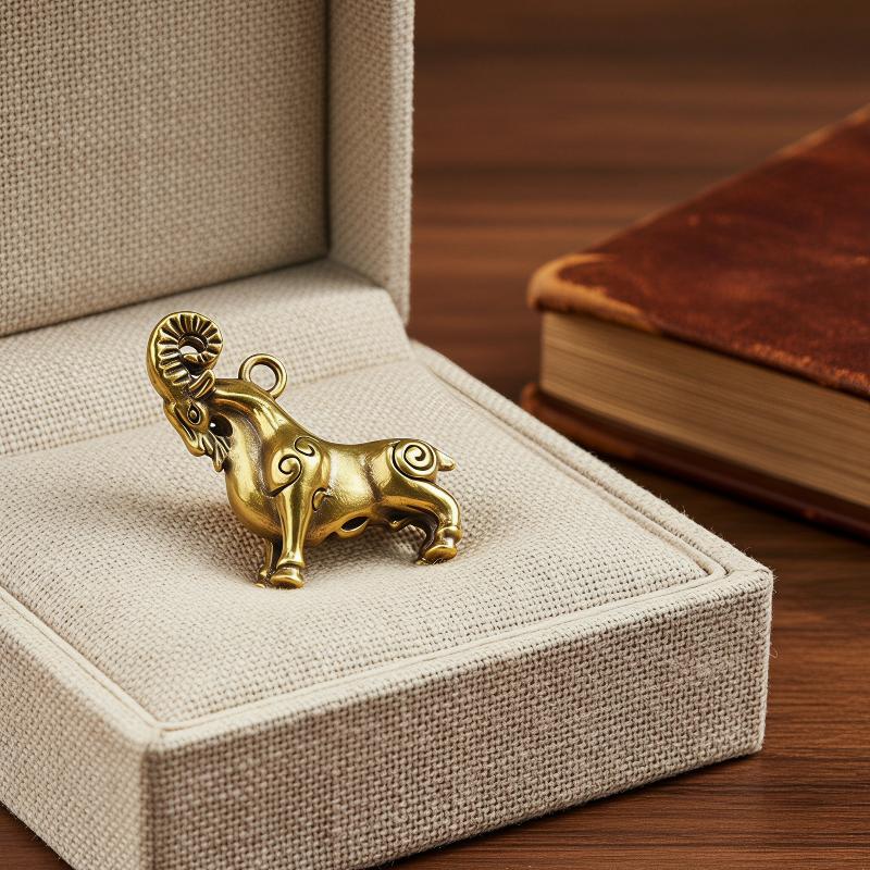 Retro Brass Sheep Pendant Orna - Home Office Bookshelves review and price