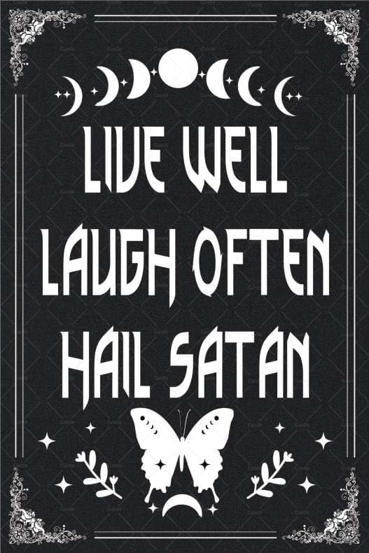 Goth Metal Tin Sign Live Well  - Home Office Inspiration review and price