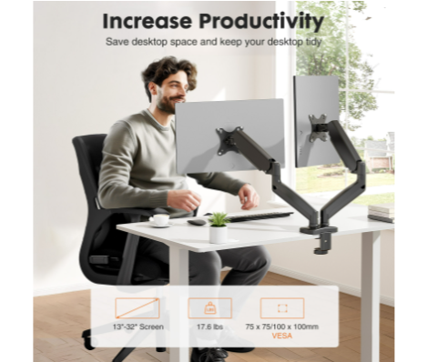 Dual Monitor Stand Arm, Gas Sp - Monitor Arm Dual review and price