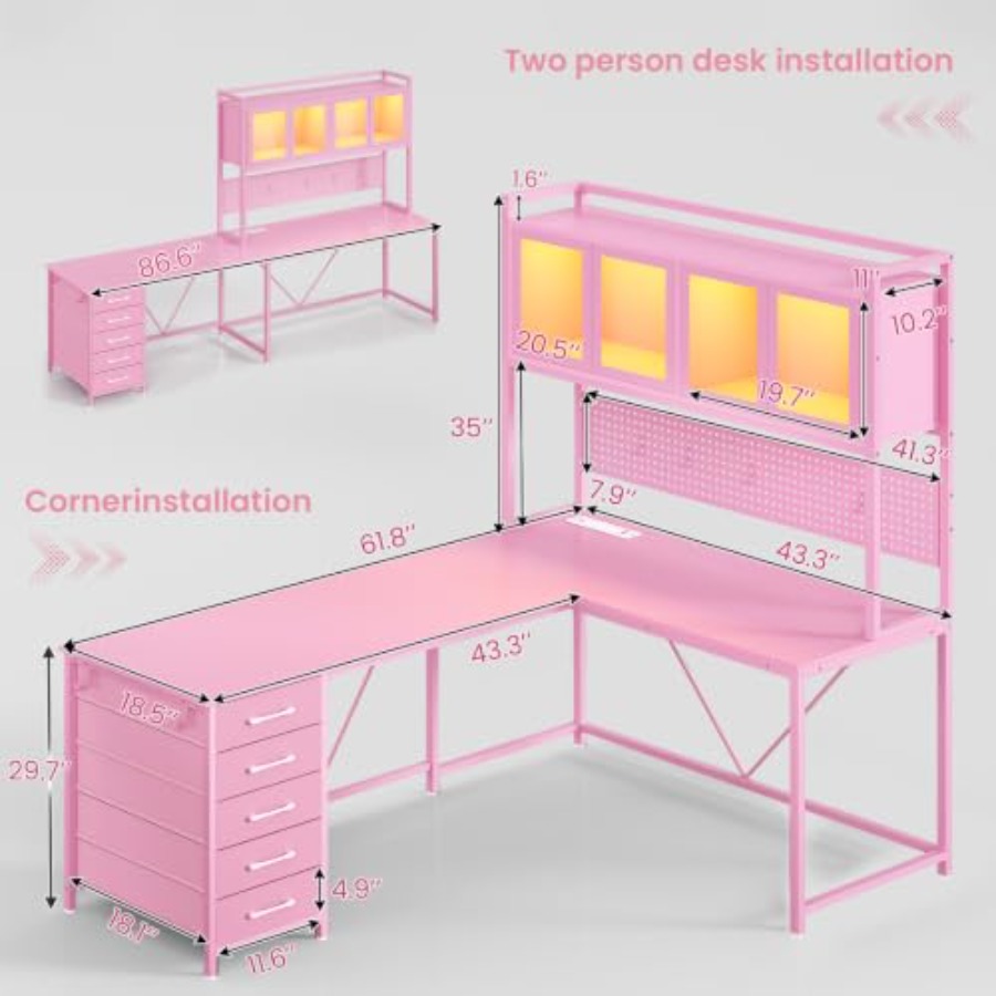 L Shaped Gaming Corner Desk wi - Home Office L Shaped Desk review and price