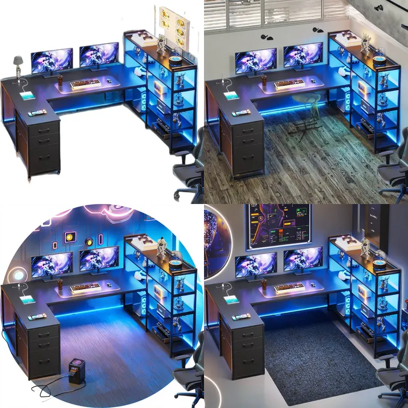L Shaped Gaming Desk Double Si - Home Office L Shaped Desk review and price
